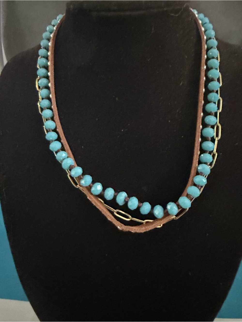 Turquoise Bead Layered Necklace - Women Jewelry